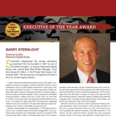 A piece of newspaper talking about CEO Barry Sternlicht